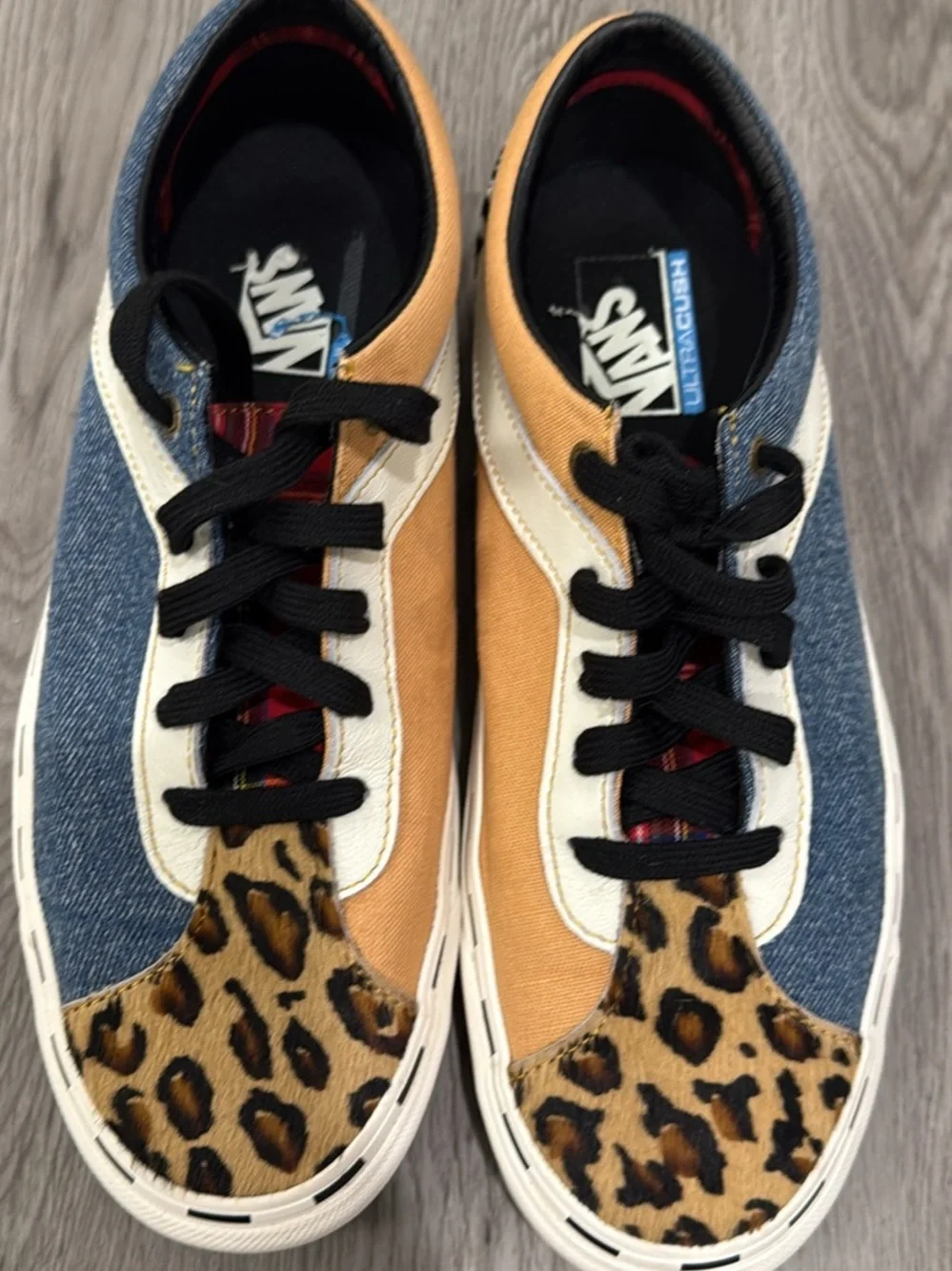 Vans Multicolor Leopard-Accent Low Top Sneakers